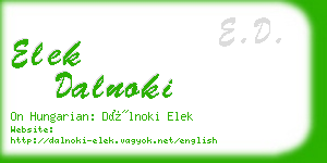 elek dalnoki business card